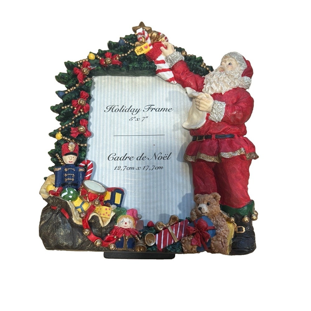 Vintage Traditions Cadre de Noel 3D Christmas Holiday Santa Toys 5x7 Photo Frame